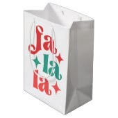 Fa La La - Feestelijke Vakantie Typografie Design Medium Cadeauzakje (Achterkant Gekanteld)