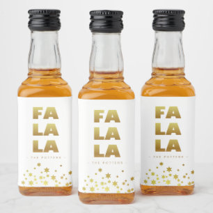Fa La La Fun Christmas White & Gold Mini Likeurfles Etiket