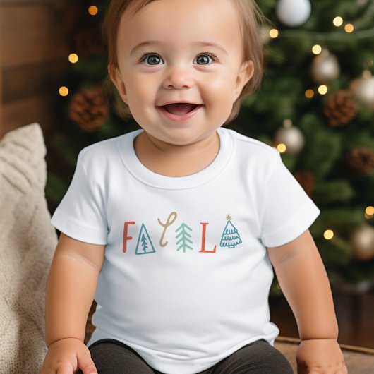 Fa la la Funny Christmas Tree Vakantie Kinder Shirts