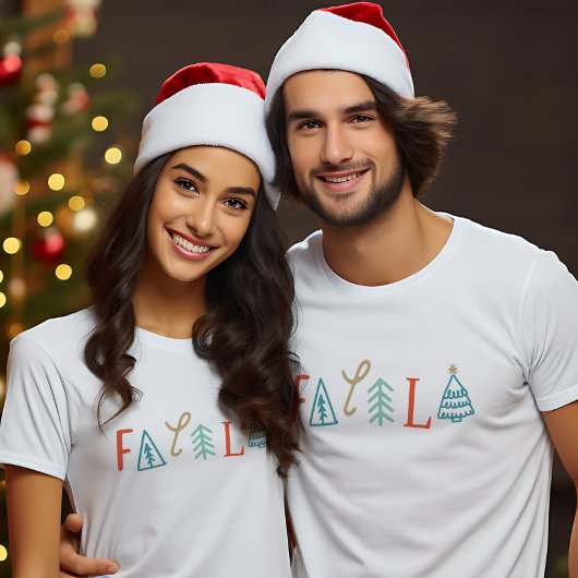 Fa la la Funny Christmas Tree Vakantie T-shirt