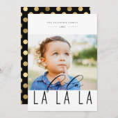 Fa La La Golden Polka Dot Frame Carte photo de vac (Devant / Derrière)