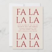 Fa La La Holiday Christmas Party Invitation (Devant)