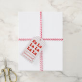 Fa La La Kerst Speelse Gestreepte Cadeaulabel (Met Touw)