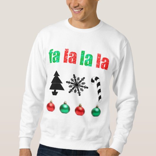 fa la la Kerstmis Trui (Voorkant)