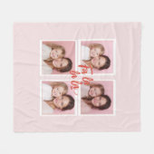 Fa La La La Blush Pink Christmas Photo Collage  Fleece Deken (Voorkant (Horizontaal))