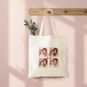 Fa La La La Blush Roze Kerst Foto Tote Bag