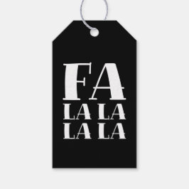 FA LA LA LA Bold Festive Black & White Christmas Cadeaulabel