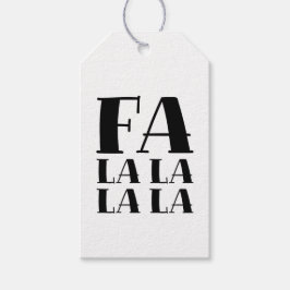 FA LA LA LA Chic Festive White & Black Christmas Cadeaulabel