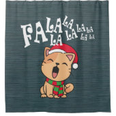 Fa La La La Christmas Chat Chantant Douche Rideau (Devant)