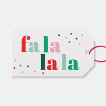 Fa La La La Kerst Naar/Vanaf Gift Tag