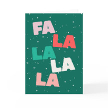 Fa la la la la Carte de vœux de Noël mignonne