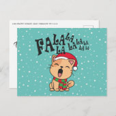 Fa La La La La Christmas Chant de chat | Carte pos (Devant / Derrière)