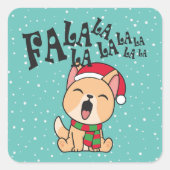 Fa La La La La Christmas Chien chantant Sticker Sc (Devant)