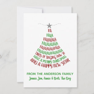 Fa La La La La Kerstboom Humor Vakantie Feestdagenkaart
