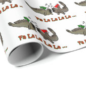 Fa La La La La La kerstmudskipperpapier Cadeaupapier (Rol Hoek)