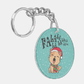 Fa La La La La La La La kerstkat Singing | SLEUTEL Sleutelhanger (Voorkant Links)