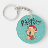 Fa La La La La La La La kerstkat Singing | SLEUTEL Sleutelhanger (Voorkant)