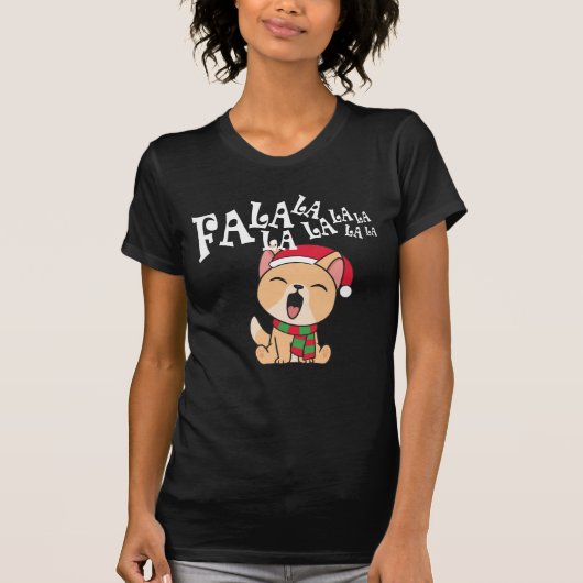 Fa La La La La La La La La Kerstdog Singing | SHIR T-shirt (Voorkant)
