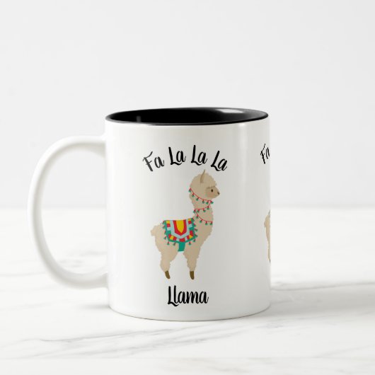 Fa La La La La Llama kerstlama's Tea Coffee Mok (Links)
