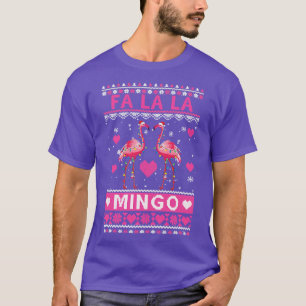 Fa La La La La Mingo Flamingo Santa Pink Ugly Chri T-shirt