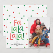 Fa La La La La Red et Green Carte photo de vacance (Devant / Derrière)