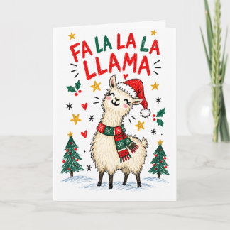 Fa La La La Lama | Grappige met de hand getekende Kaart
