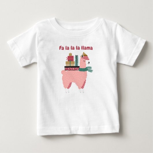 Fa la la la lama tshirt de vacances bébé (Devant)
