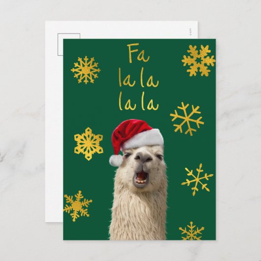 Fa La La La Lama Uitnodiging Briefkaart (Voorkant / Achterkant)