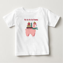 Fa la la la lama vakantie baby tshirt