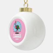 Fa La La La Lamingo Keramische Bal Ornament (Rechts)