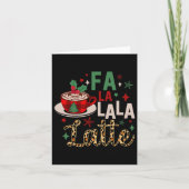 Fa La La La Latte Funny Kerstkoffie Lovers Kaart (Voorkant)