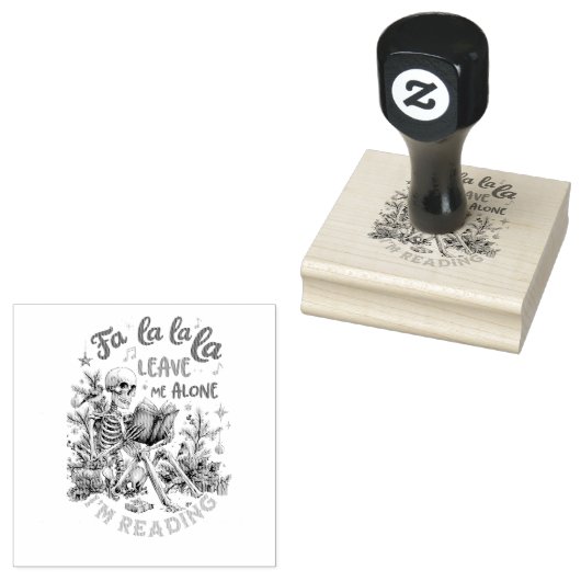Fa La La La Leave Me Alone I'm Reading  Rubberstempel (Gestempeld)