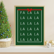Fa La La La - Leuke en elegante kerstmuurprint