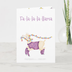 Fa-la-la-la-llama kerstkaart voor lieve mensen kaart