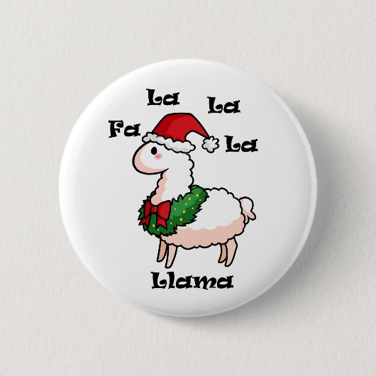 Fa La La La Llama Ronde Button 5,7 Cm (Voorkant)