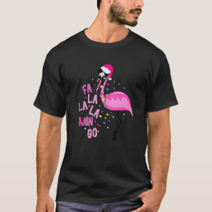 Fa La La La Mingo Flamingo kerstboomverlichting T-shirt