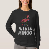 Fa La La La Mingo Flamingo kerstboomverlichting T-shirt (Voorkant)