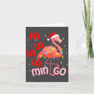 Fa La La La Mingo Flamingo Kerstmannen Vrouwen Kin Kaart