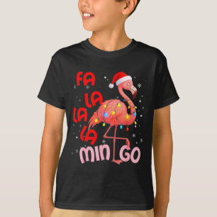 Fa La La La Mingo Flamingo Kerstmannen Vrouwen Kin T-shirt