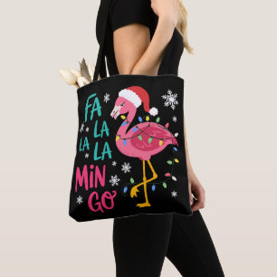 Fa La La La Mingo Kerstmis Flamingo Roze Liefhebbe Draagtas