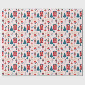 Fa La La La Pink Nutkraker kerstballetscène Cadeaupapier (Vlak)