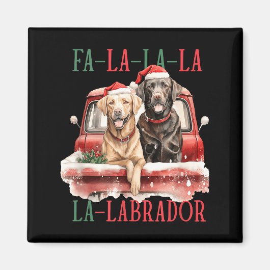 Fa La La Labrador Funny Christmas  Magneet (Voorkant)
