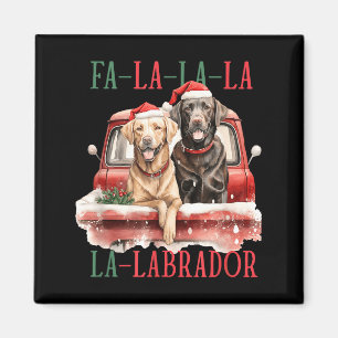 Fa La La Labrador Grappig Kerstfeest Magneet