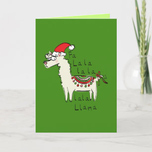Fa la la Lama Grappige Kerst Groetkaart Kaart