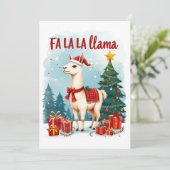 Fa La La Lama Kerstkaart (Staand voorkant)