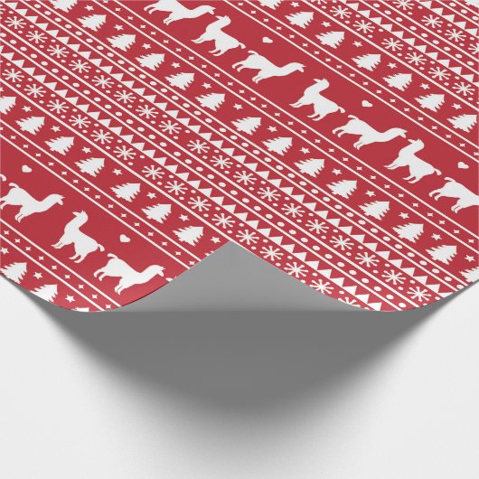 Fa-La-La Llama Christmas Wrapping Paper Cadeaupapier (Hoek)