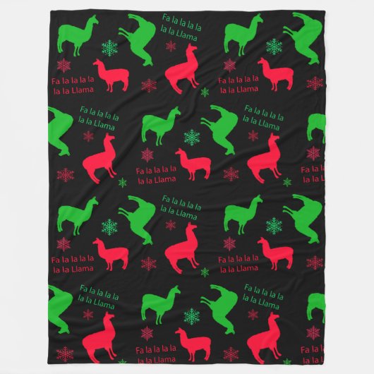Fa la la Llama Funny Feestdagen Festive Kerstmis Fleece Deken (Voorkant)