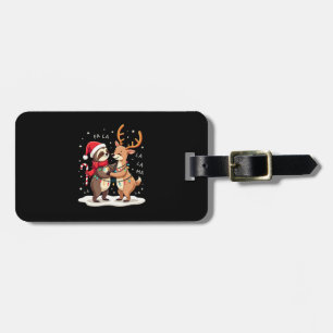 Fa La La Llama Kerstlichten Luiaard Ridding Llama  Bagagelabel