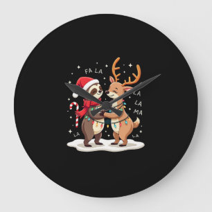 Fa La La Llama Kerstlichten Luiaard Ridding Llama Grote Klok