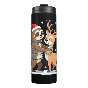 Fa La La Llama Kerstlichten Luiaard Ridding Llama  Thermosbeker